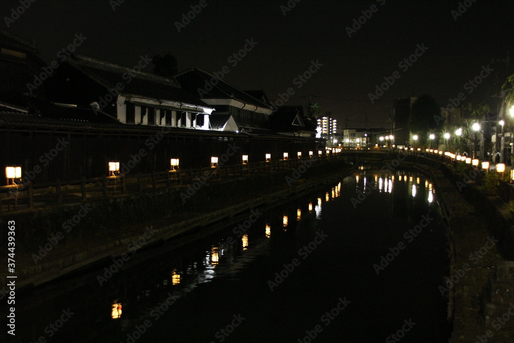 Fototapeta premium 栃木、うずま川行灯