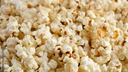fresh popcorn closeup. Popcorn background. Cinema pop corn background