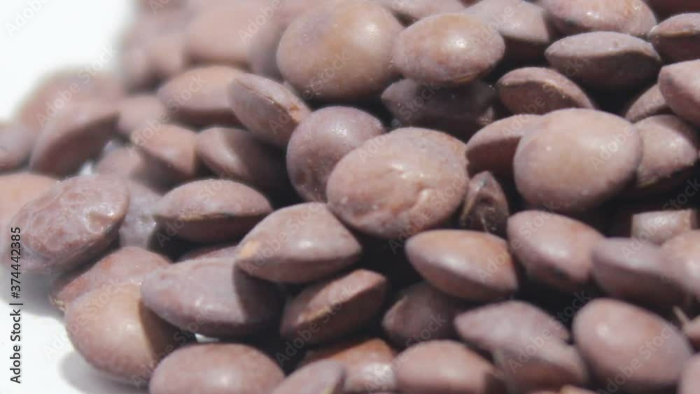 Black lentil with selected focus Black lentil with selected focus