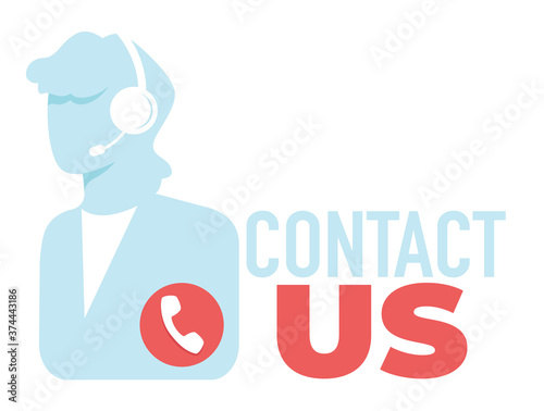 Contact us, helpdesk with operator, call center banner