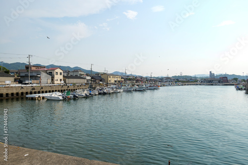 A view of a port town in southern Osaka on August 21, 2020