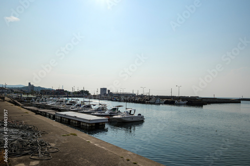 A view of a port town in southern Osaka on August 21, 2020