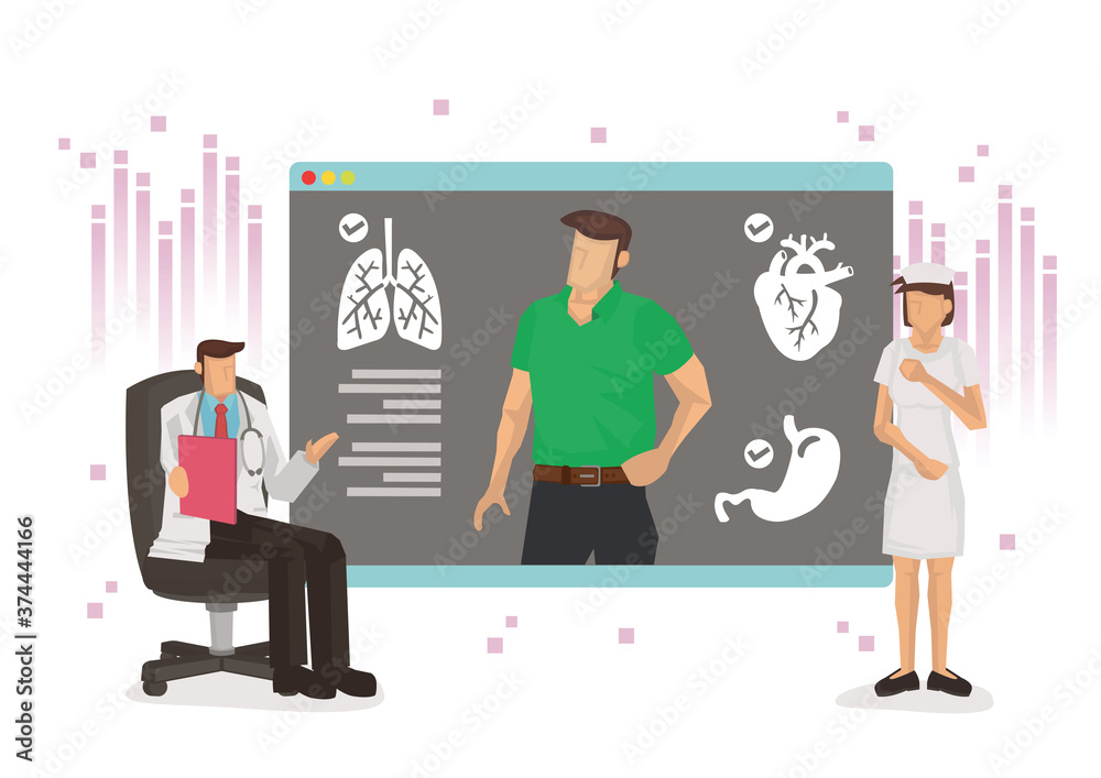 Online doctor telemedicine. Young patient with laptop chatting with practitioner. Online doctor telemedicine. Young patient with laptop chatting with practitioner.