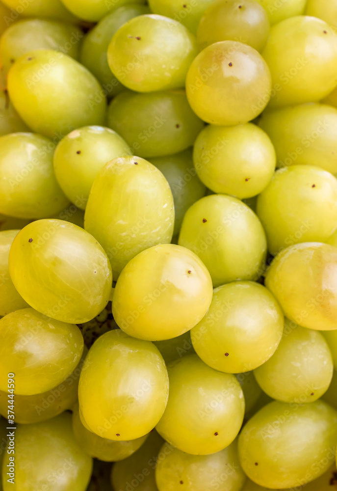 Green grape. Close up. Natural fruit background. Green grape. Close up. Natural fruit background.