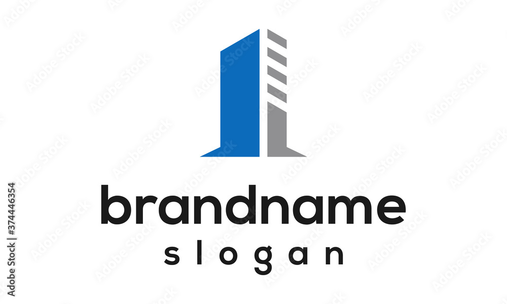 Simple building logo design vector