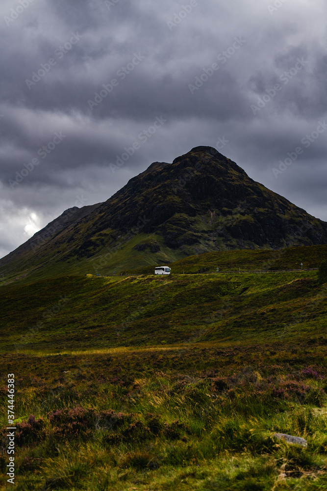 cabin in mountain landscape in the mountains of scotland cabin in mountain landscape in the mountains of scotland