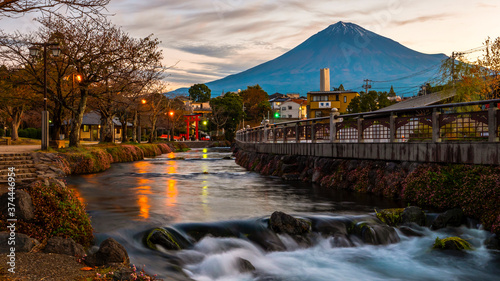 Morning time of Fuji Mountain near the river at Fujinomiya 6