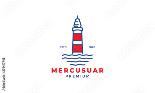 lighthouse line art colorful modern logo vector icon illustration photo