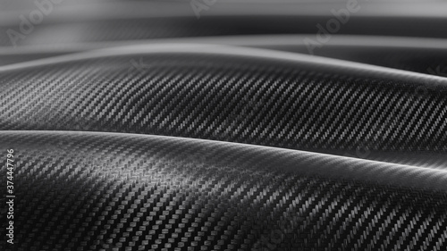 Carbon wave close-up pattern background. 3D rendering