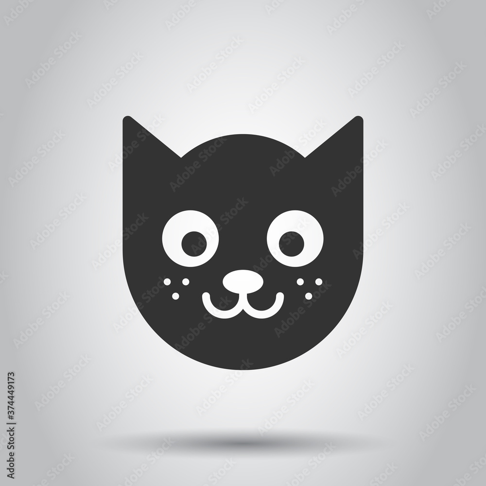 Cat head icon in flat style. Cute pet vector illustration on white isolated background. Animal business concept. Cat head icon in flat style. Cute pet vector illustration on white isolated background. Animal business concept.