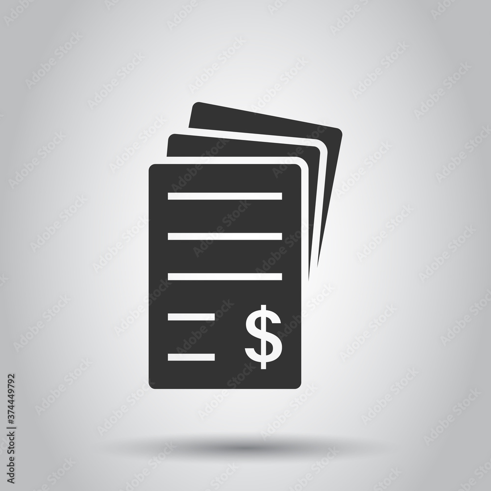 Financial statement icon in flat style. Document vector illustration on white isolated background. Report business concept. Financial statement icon in flat style. Document vector illustration on white isolated background. Report business concept.