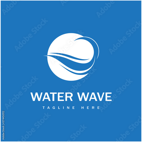 Water wave logo icon illustration