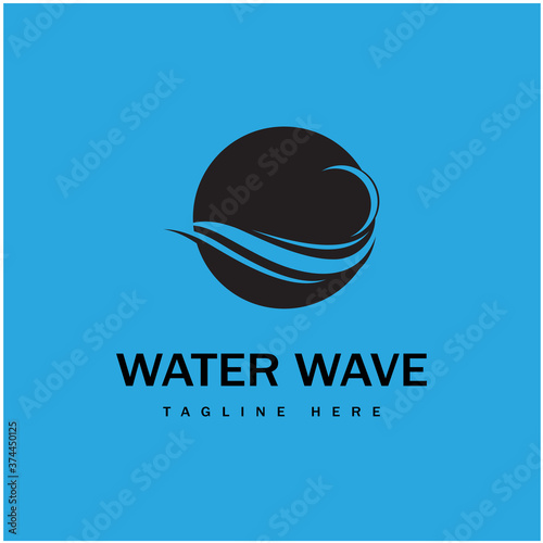 Water wave logo icon illustration