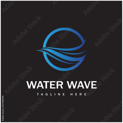 Water wave logo icon illustration