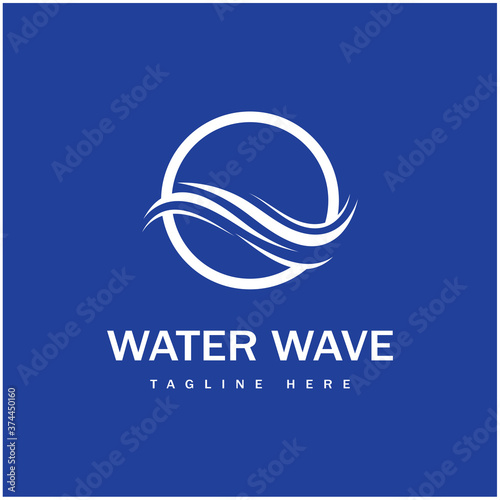Water wave logo icon illustration