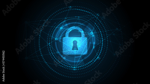 Protected guard shield security concept Security cyber digital Abstract technology background