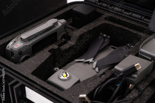 Case with drone and equipment