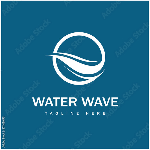 Water wave logo icon illustration