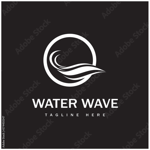 Water wave logo icon illustration