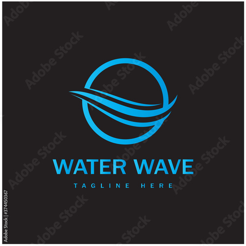 Water wave logo icon illustration
