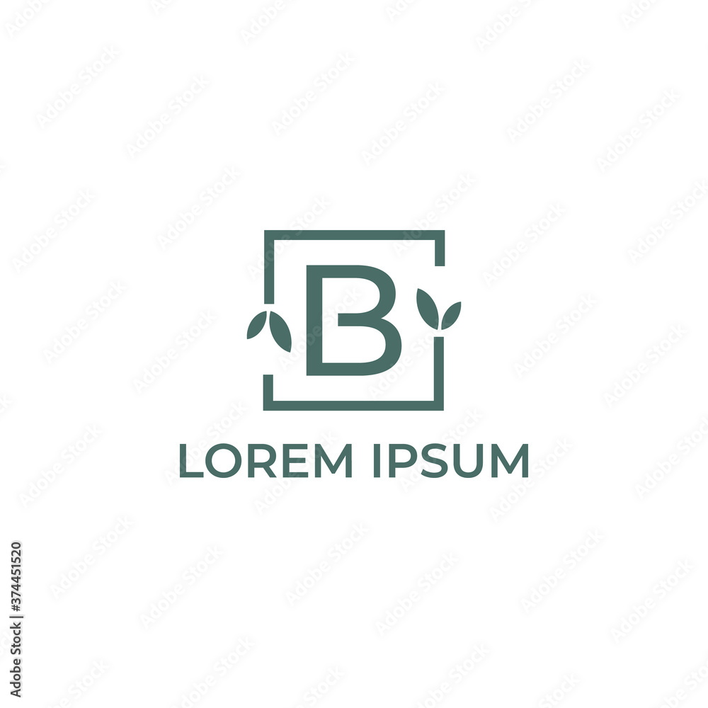 Obraz premium Sign the letter B Brand Identity natural logo design vector template