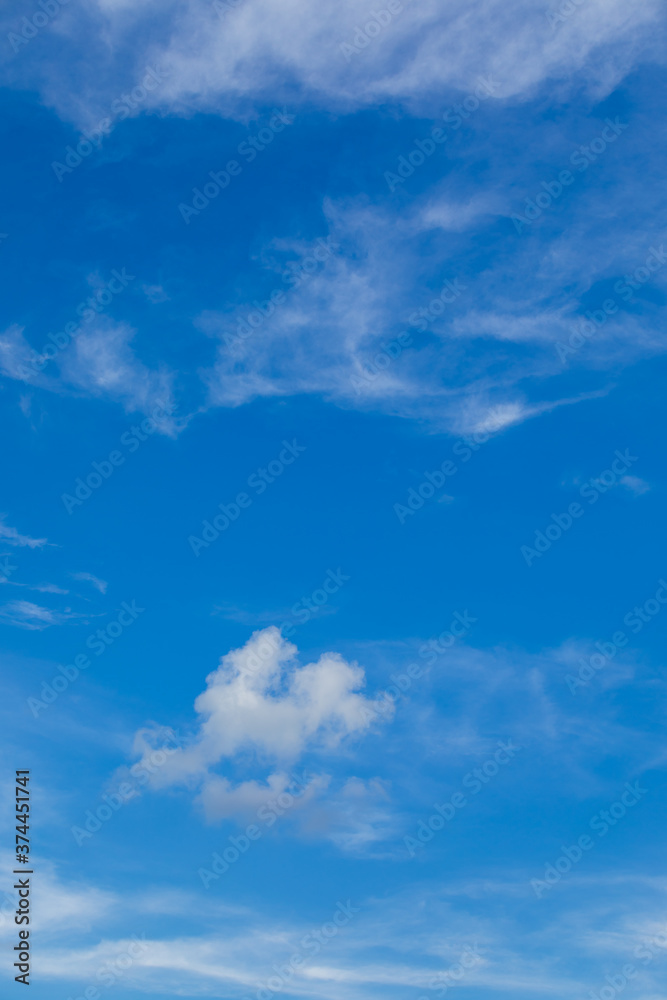 Obraz premium 夏の青い空にぽかりと浮かぶ積雲