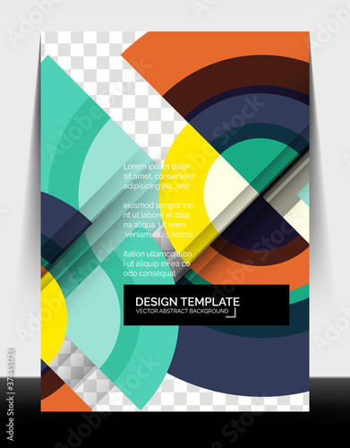 Circle design a4 flyer print template, annual report design