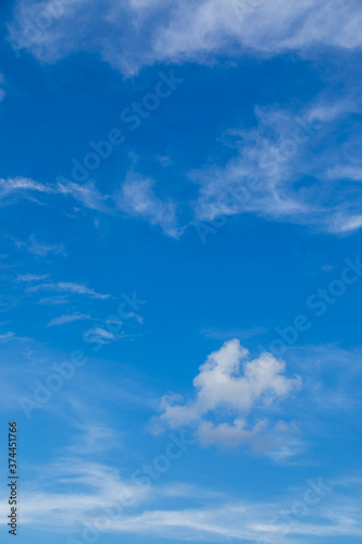 夏の青い空にぽかりと浮かぶ積雲