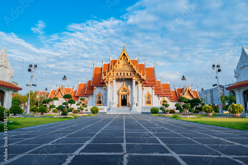Wat Benchamabophit Dusitvanaram, Bangkok Thailand in the morning.