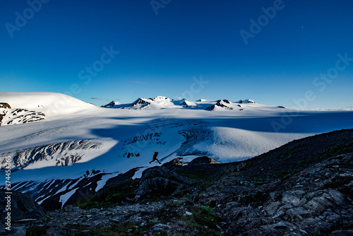 snow covered mountains at an icefield 