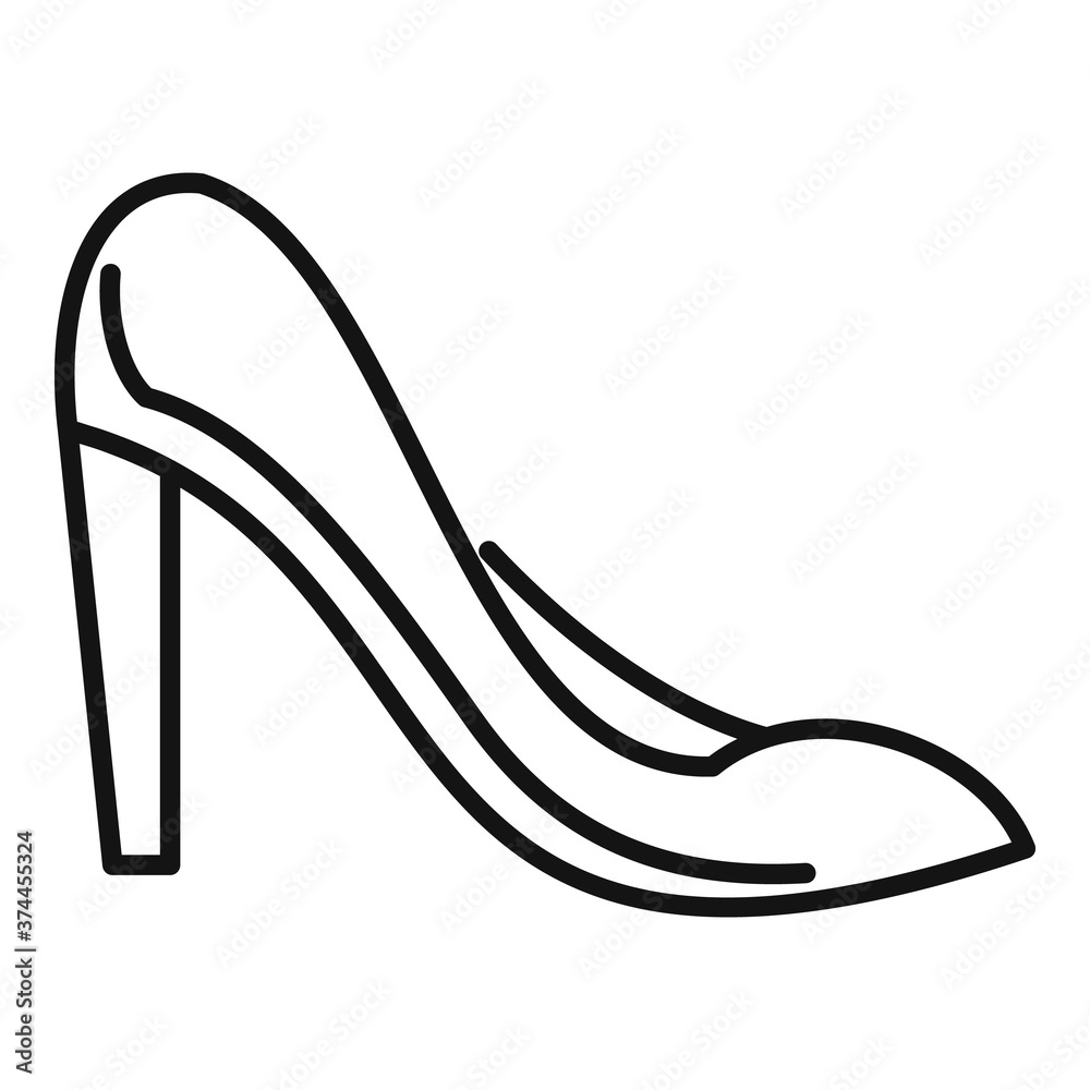 Woman shoe repair icon. Outline woman shoe repair vector icon for web design isolated on white background Woman shoe repair icon. Outline woman shoe repair vector icon for web design isolated on white background