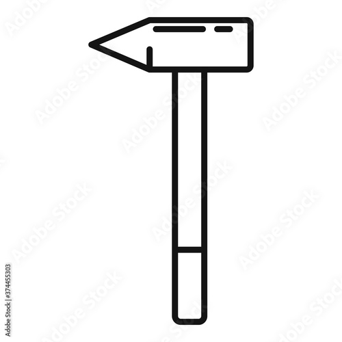 Shoe repair light hammer icon. Outline shoe repair light hammer vector icon for web design isolated on white background