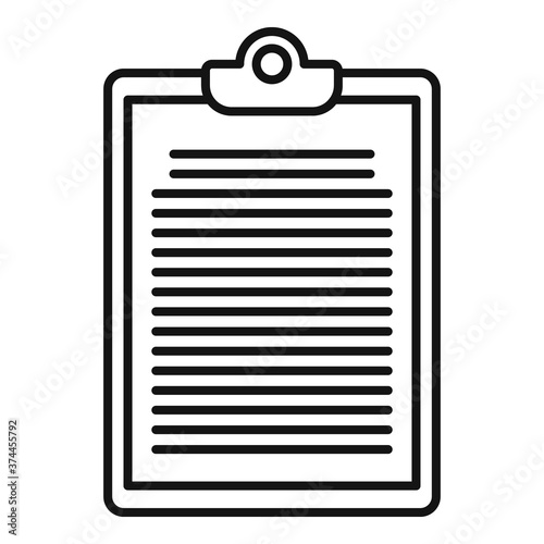 Summary icon. Outline summary vector icon for web design isolated on white background