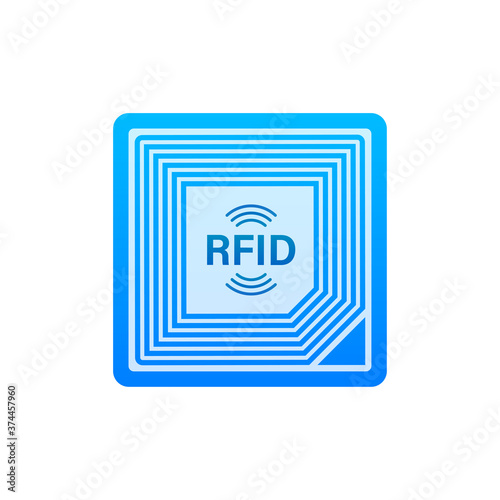 RFID Radio Frequency IDentification. Technology concept. Digital technology. Vector stock illustration.