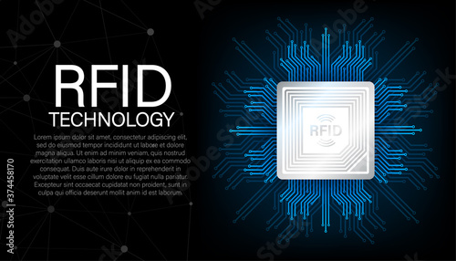 RFID Radio Frequency IDentification. Technology concept. Digital technology. Vector stock illustration. photo