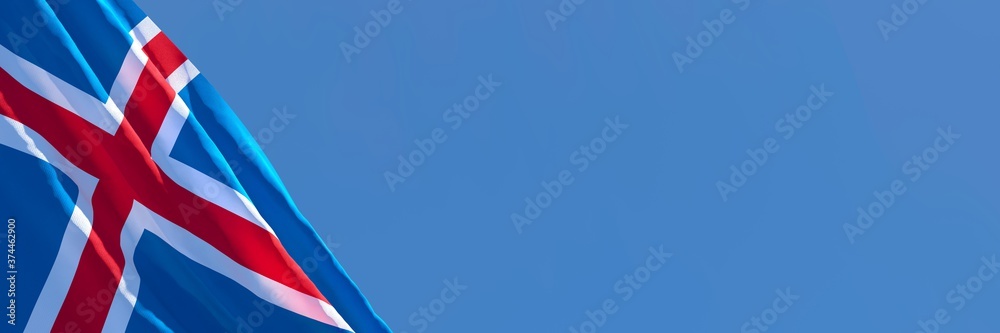3D rendering of the national flag of Iceland waving in the wind 3D rendering of the national flag of Iceland waving in the wind