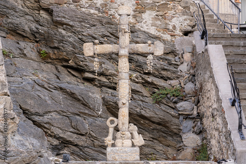 The cross of saint peter in Corniglia village