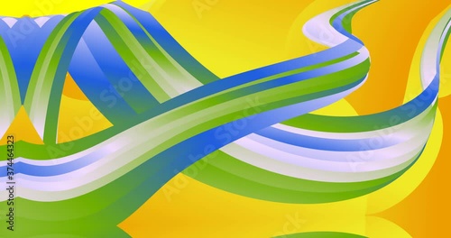 4k 3D animation of rows of colorful multi-colored stripes. The motion background of the geometric pattern. 3D - rendering