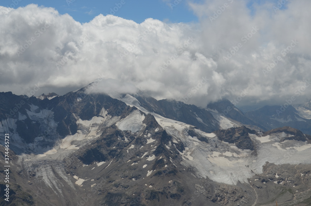 clouds and mountains of the Elbrus region