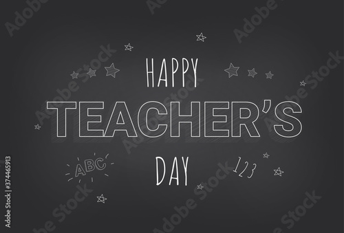 Happy Teacher's Day Layout Design with Handmade Clay Letters. Card , Invitation or Greeting Template.