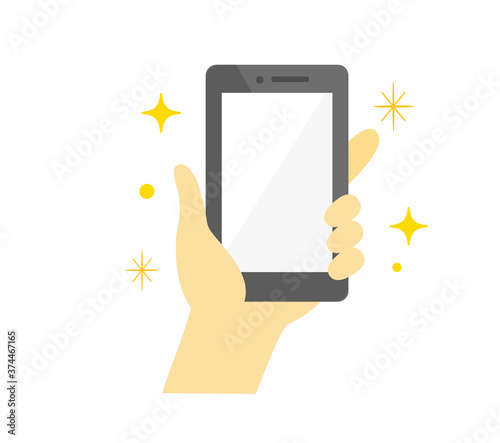 Hands holding a smartphone Money and shopping campaign