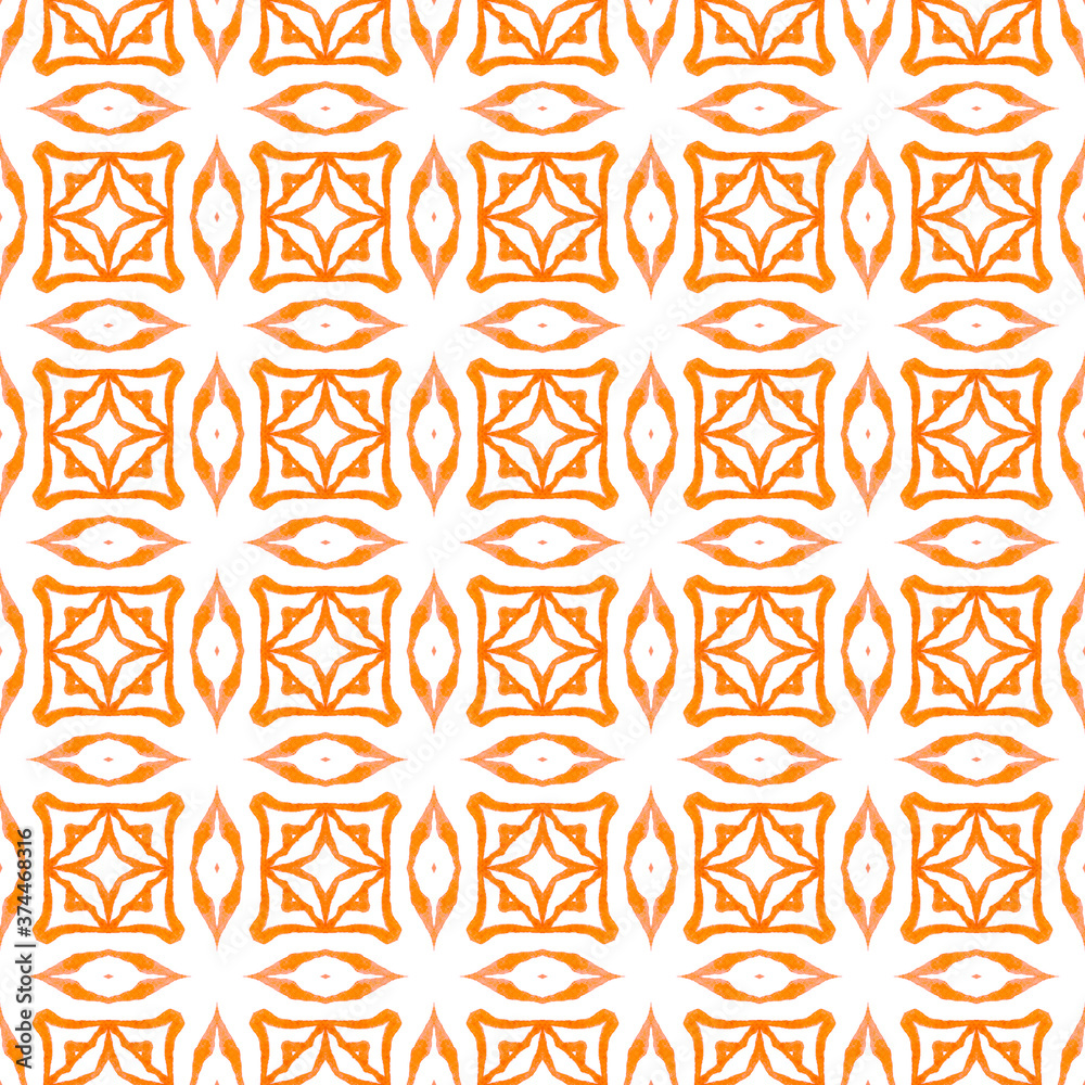 Ethnic hand painted pattern. Orange immaculate Ethnic hand painted pattern. Orange immaculate