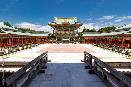 Obraz na płótnie 耕三寺 孝養門 -日本各地の古建築を模して建てられた堂塔が建ち並ぶ-