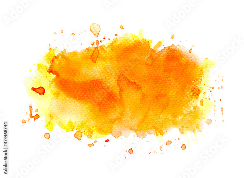 brush of paint orange watercolor.