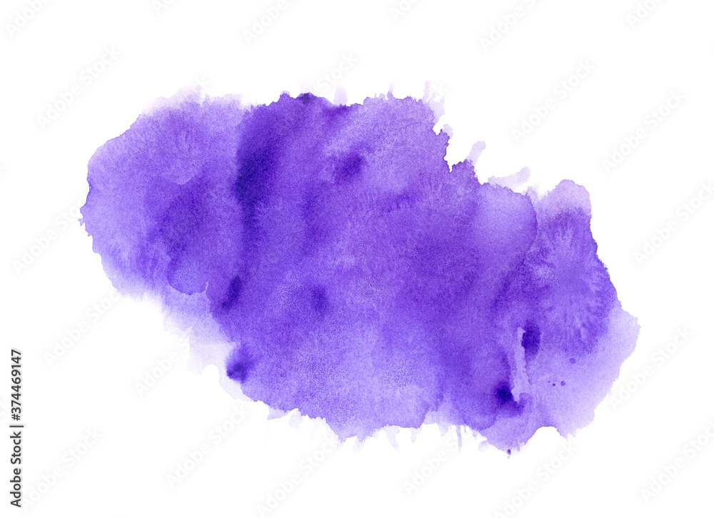 purple watercolor brush of paint on white.