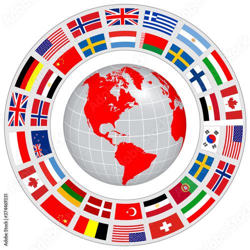 Logo earth globe 3D, blue p...