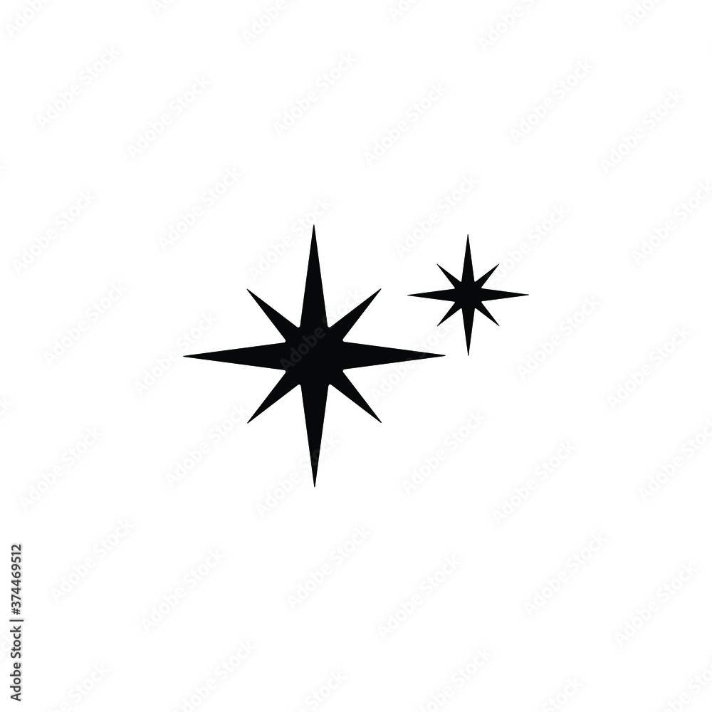 Stars icon vector isolated on white Stars icon vector isolated on white
