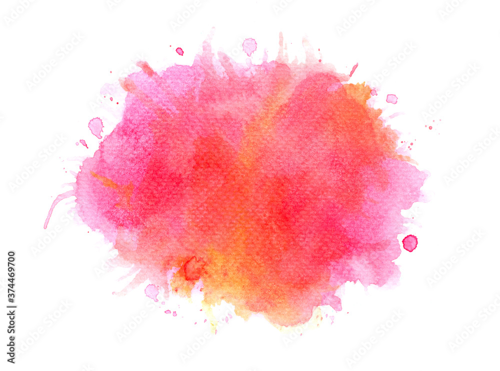 pink watercolor paint of splashes on paper. pink watercolor paint of splashes on paper.