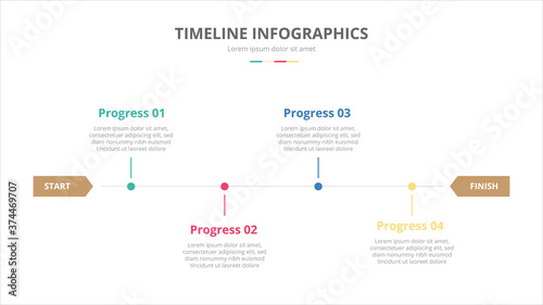 timeline diagrams concept for infographics with 4 steps process with modern flat style