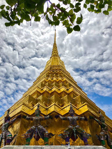 Giant and Golden Chedi in Wat Phra Kaew  Famous temples of thailand photo